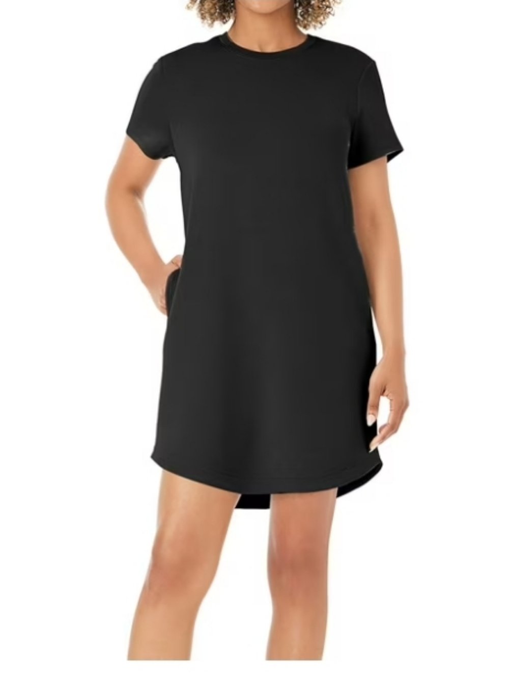 2XL Member's Mark Women's Sandwash Short Sleeve Mini Dress Washed Black -A02